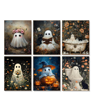 Spooky Floral Ghosts - 6 Pack Paint by Numbers Kit