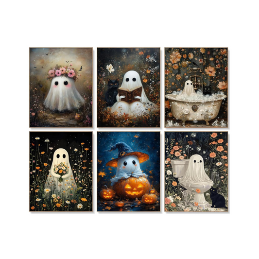 Spooky Floral Ghosts - 6 Pack Paint by Numbers Kit