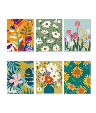 Floral Brush Party - 6 Pack Paint by Numbers Kit