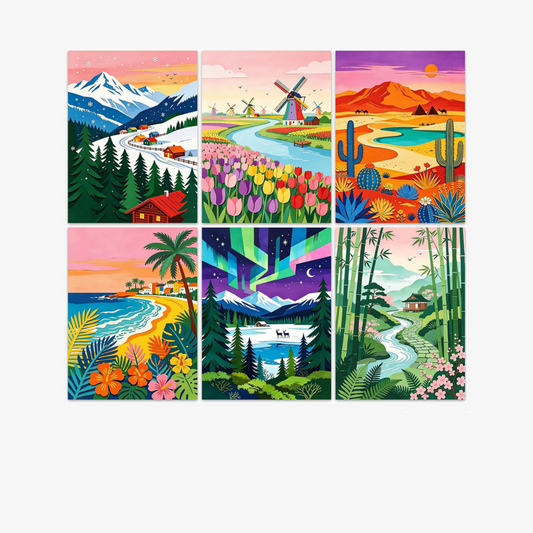 Colourful Escape - 6 Pack Paint by Numbers Kit
