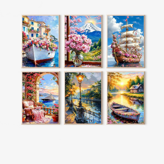 Dreamy Floral Escape - 6 Pack Paint by Numbers Kit