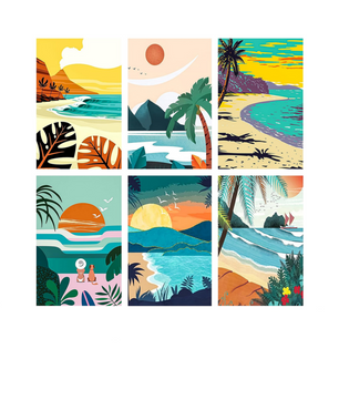 Tropical Coast Club - 6 Pack Paint by Numbers Kit