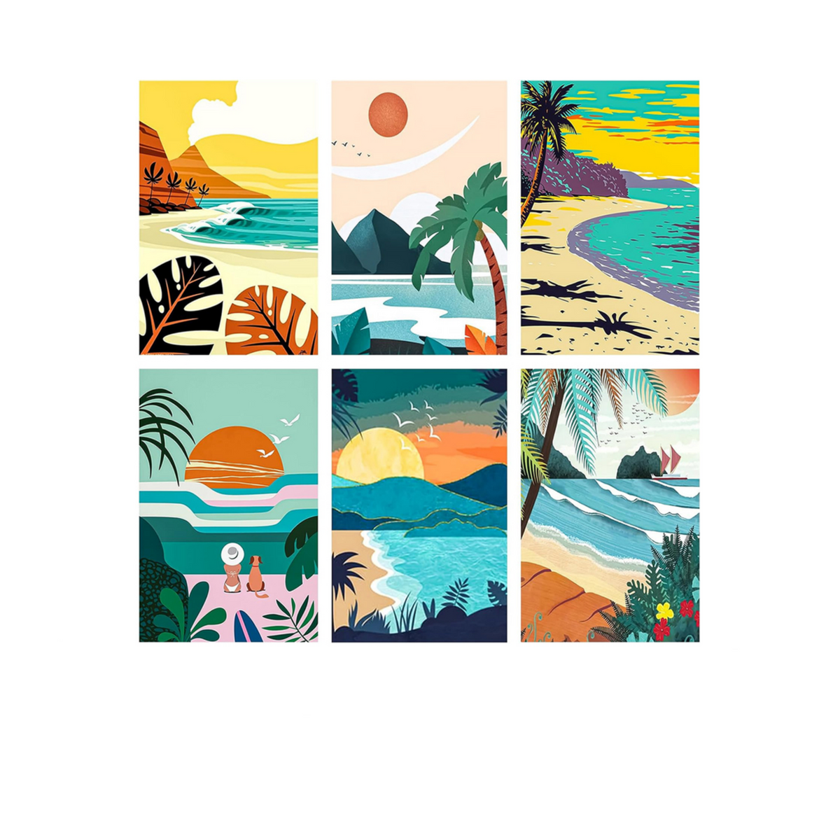 Tropical Coast Club - 6 Pack Paint by Numbers Kit