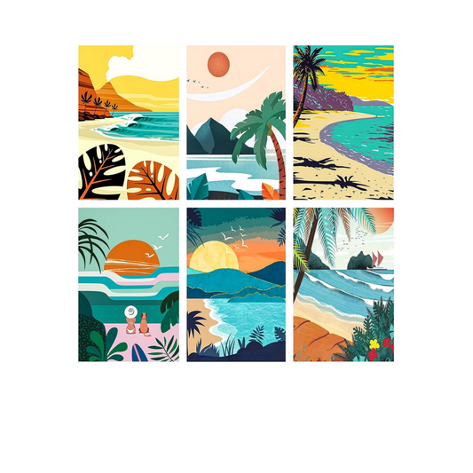 Tropical Coast Club - 6 Pack Paint by Numbers Kit