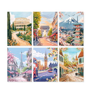 Landmark City Break - 6 Pack Paint by Numbers Kit