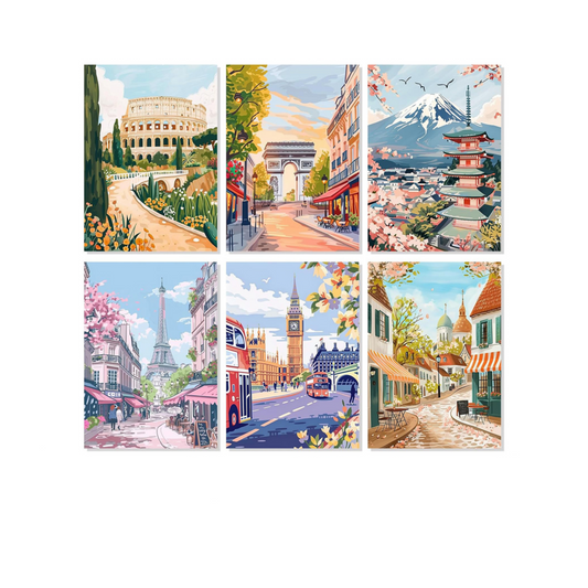 Landmark City Break - 6 Pack Paint by Numbers Kit