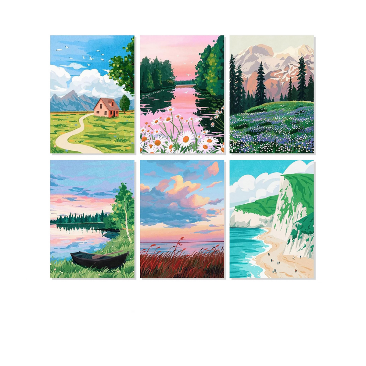 Dreamy Scenic Escape - 6 Pack Paint by Numbers Kit