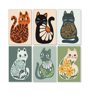 Autumn Cat Club - 6 Pack Paint by Numbers Kit