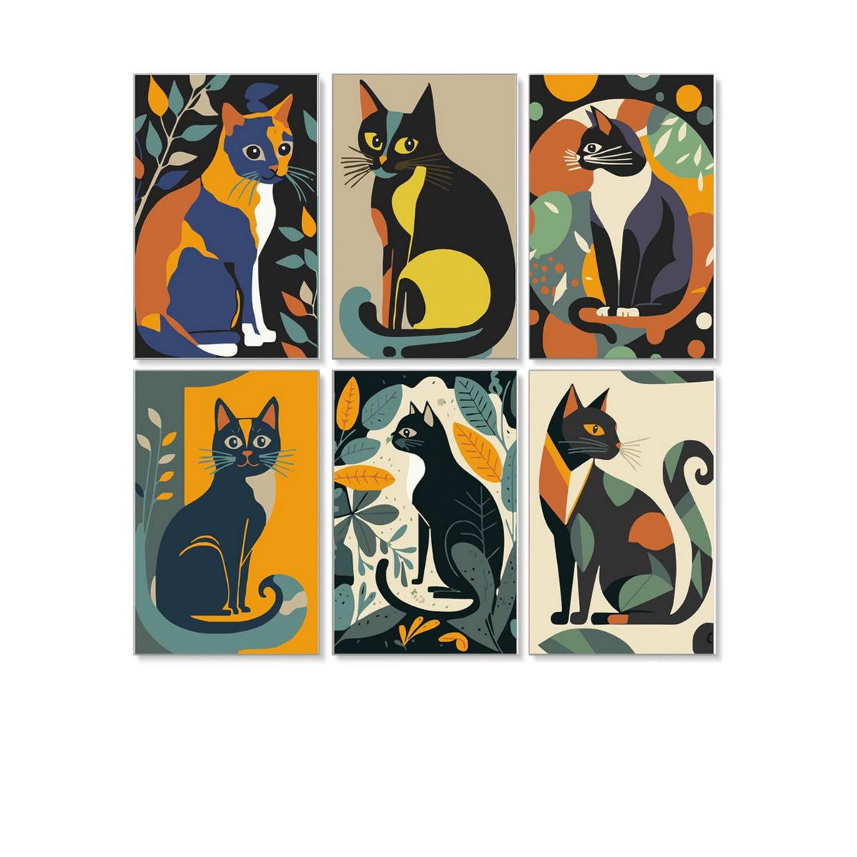 Modern Cat Club - 6 Pack Paint by Numbers Kit
