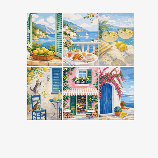 Mediterranean Morning - 6 Pack Paint by Numbers Kit