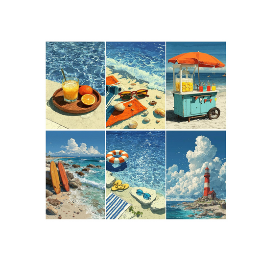 Seaside Days - 6 Pack Paint by Numbers Kit