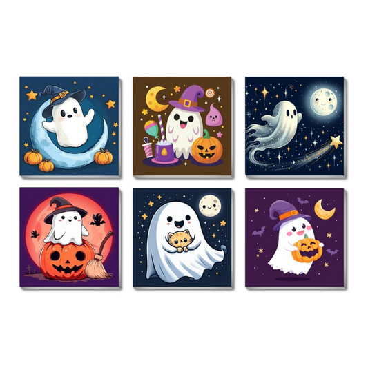 Spooky Little Ghosts - 6 Pack Paint by Numbers Kit