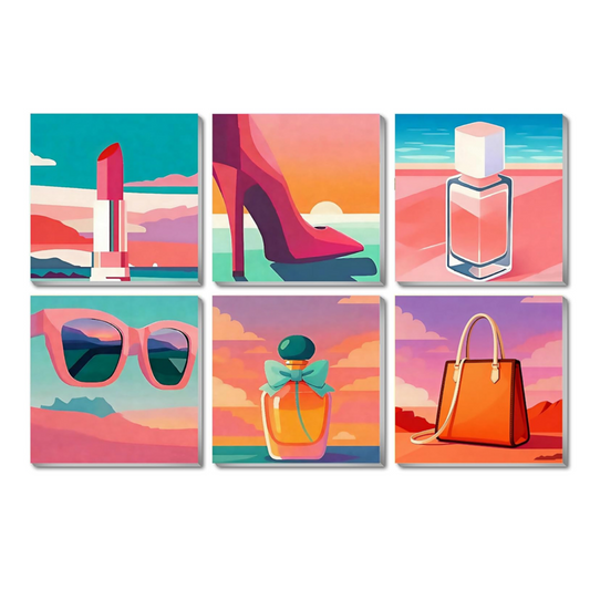 Pastel Glam Edit - 6 Pack Paint by Numbers Kit