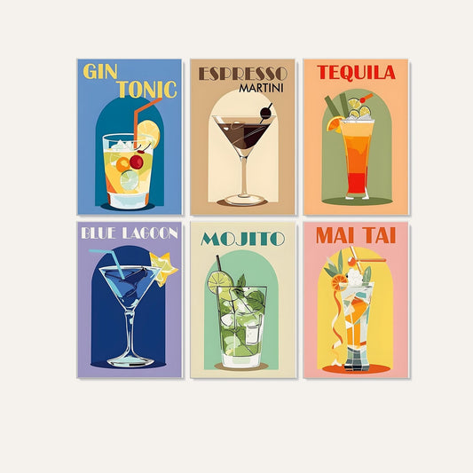 The Cocktail Poster Club - 6 Piece Kit